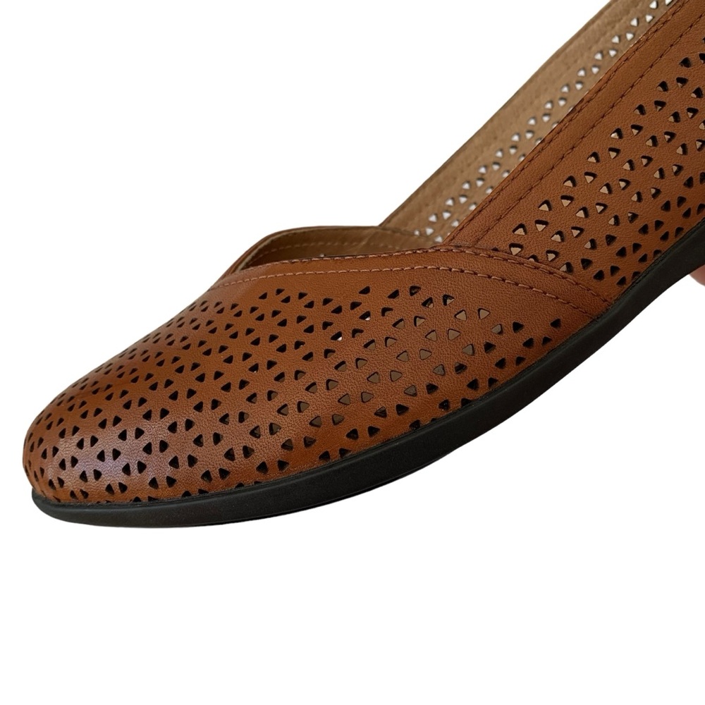 Dansko Brown Nappa Leather Perforated Ballet Flat (Beach Coast Cottage Nautical) - Picture 5 of 12
